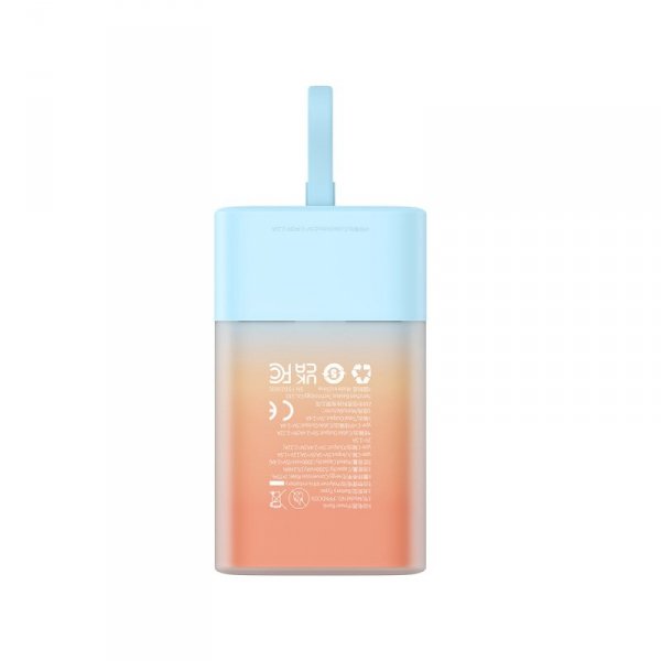 Powerbank Popsicle 5200mAh 20W z kablem Lightning 60W/20V/3A/30cm - niebiesko-pomarańczowy