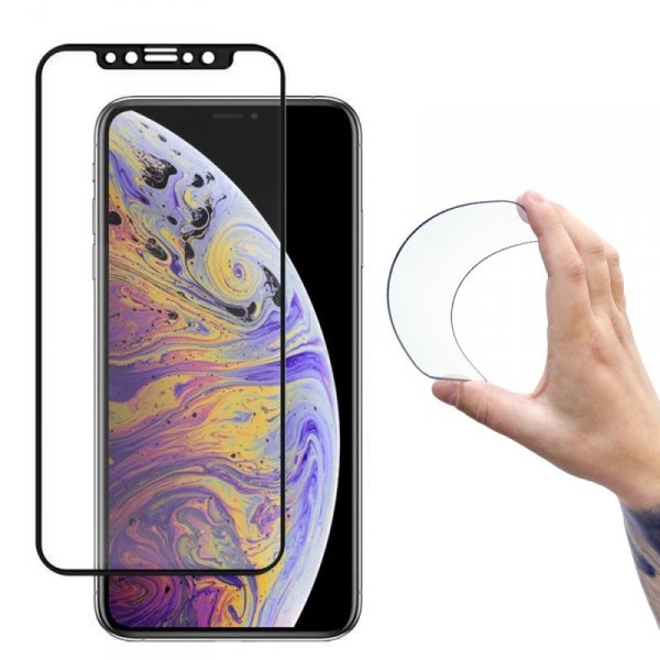 Folia szklana szkło hartowane z ramką do iPhone 14 Plus / 13 Pro Max Full Cover Flexi Nano - przezroczysty