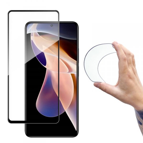 Szkło hartowane elastyczne na Xiaomi Redmi Note 11 Pro+ / 11 Pro z ramką Full Cover Flexi Nano