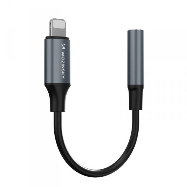 Adapter przejściówka iPhone Lightning - mini jack 3.5mm - czarny