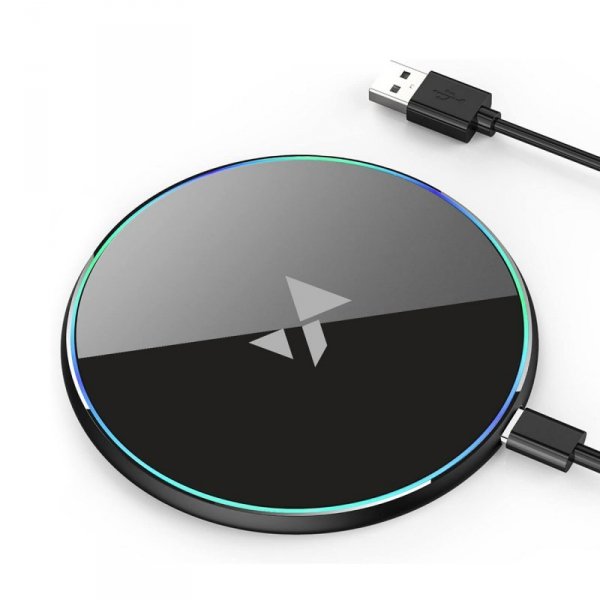 Ładowarka indukcyjna bezprzewodowa Qi z kablem USB-C 15W - czarny