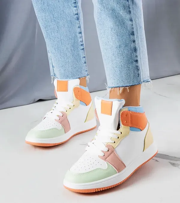 Pomarańczowe sneakersy za kostkę Kari