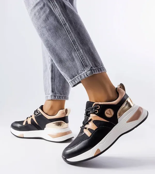 Czarno-złote sneakersy Vinceza