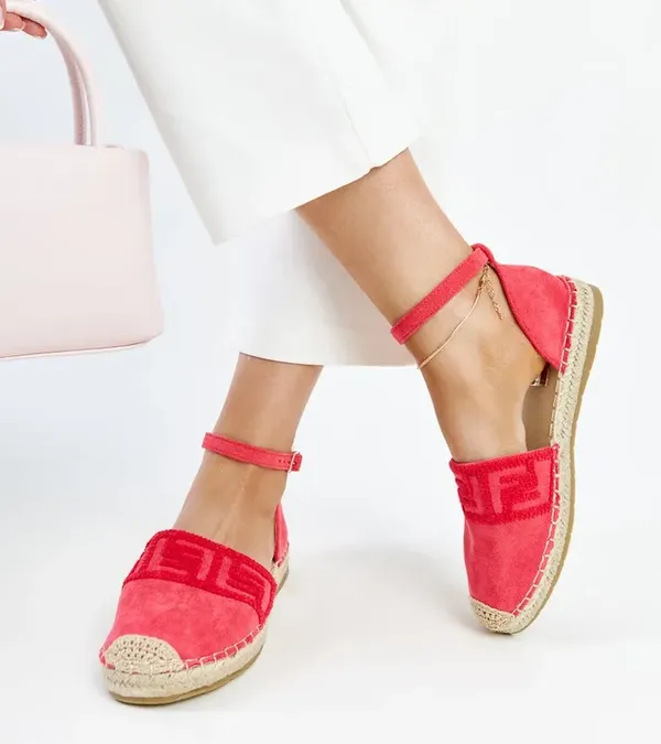 Ciemnoróżowe espadryle z ozdobnym wyszyciem Sonja