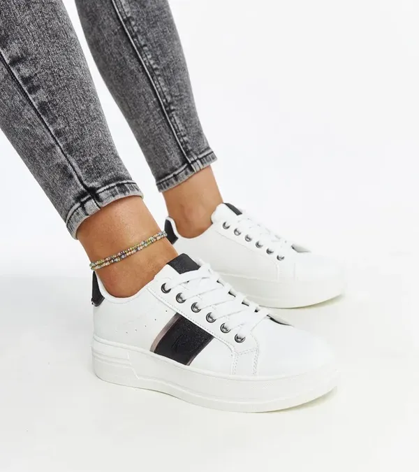 Biało-czarne sneakersy na grubszej podeszwie Finestra