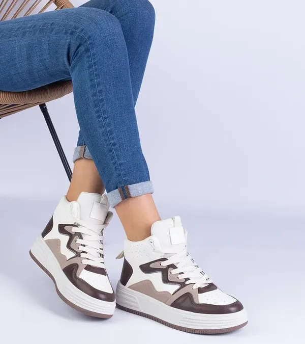 Brązowe sneakersy sportowe damskie Shadolina