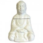 Kominek Zapachowy Ceramiczny Siedzący Budda, Biały