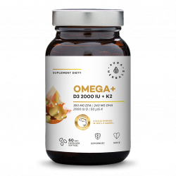 Omega + Vitamin D3 2000 IU + K2, Aura Herbals, 60 capsules