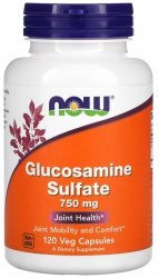 Glukozamina, Glucosamine Sulfate 750mg, NOW Foods, 120 kapsułek