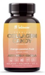 Collagen Candy o smaku mango-marakuja, INTENSON, 60 tabletek do ssania
