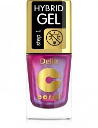 DELIA COSMETICS Coral Hybrid Gel Lakier hybrydowy do paznokci nr 107 Multirefleks Malinowy 11ml