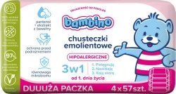 NIVEA Bambino Chusteczki emolientowe 3w1 hipoalergiczne 4 x 57 szt