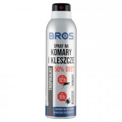 Spray na komary i kleszcze 50% DEET tropikalny, Bros, 180 ml