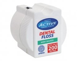 Beauty Formulas Active Oral Care Nić dentystyczna Active - miętowa ,woskowana  1op.-200m