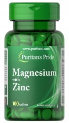 Magnesium with Zinc, Puritan's Pride, 100 tablets