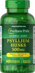 Babka Płesznik - Psyllium Husks 500 mg, Puritan's Pride, 400 kapsułek