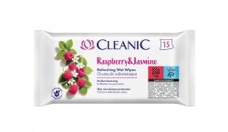 CLEANIC Chusteczki odświeżające – Raspberry & Jasmine - 15 sztuk