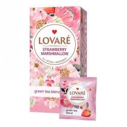 Herbata mieszanka kwiatowo-ziołowa Strawberry Marshmallow, Lovare, 24 torebki po 1,5gr