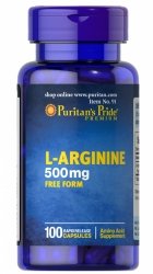 L-аргинин 500 мг, Puritan's Pride, 100 капсул