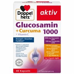 Glukozamina 1000 z Kurkumą i Witaminą C, Doppelherz, 40 kapsułek