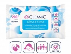 Cleanic Chusteczki nawilżane uniwersalne Clean&Fresh  1op.-200szt