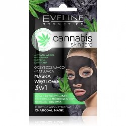 Eveline Cannabis Skin Care Oczyszczająco-matująca maska węglowa 3w1 7 ml