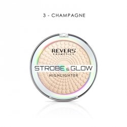 REVERS Puder rozświetlający STROBE & GLOW HIGHLIGHTER  03 Champagne 8 g