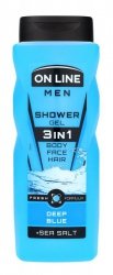 ON LINE Men Żel pod prysznic dla mężczyzn 3w1 Deep Blue  410 ml