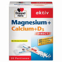 Magnez + Wapń + D3 DIRECT, Doppelherz, 20 porcji