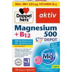 Suplement diety Magnez 500 + B12 Depot, Doppelherz, 30 tabletek