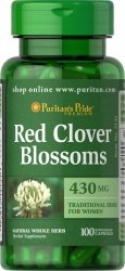 Красный клевер 430 мг, Red Clover, Puritan's Pride, 100 капсул