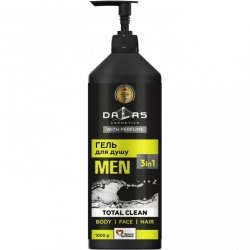 Żel pod prysznic 3W1 do twarzy, ciała i włosów TOTAL CLEAN, Dalas Men, 1000 g