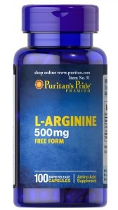 L-Arginina 500 mg, Puritan's Pride, 100 kapsułek 