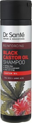 Szampon do Włosów Regenerujący z Olejem Rycynowym, Dr. Sante Black Castor Oil, 250 ml 