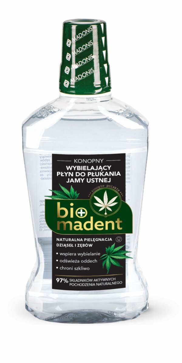 BIO MADE Konopny, WYBIELAJĄCY płyn do płukania jamy ustnej, 500 ml