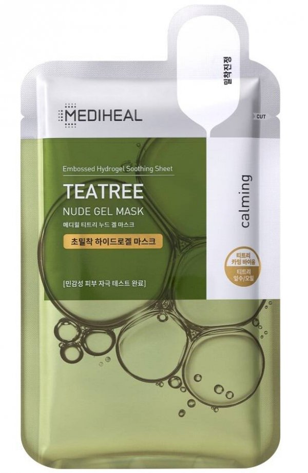Hydrożelowa Kojąca  Maska w Płachcie do Twarzy, TEATREE NUDE GEL MASK, MEDIHEAL
