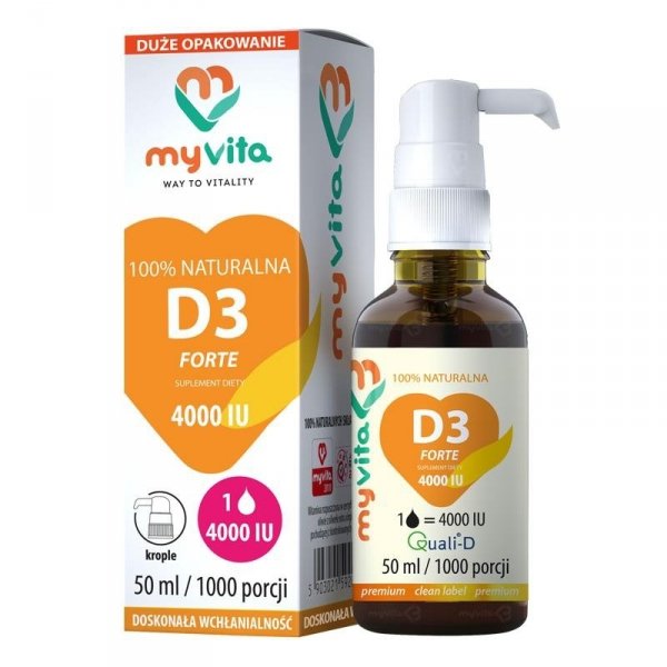 Vitamin D3 4000iu 600 servings, Drops, MyVita, 50ml