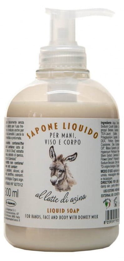 Organiczne Mydło w Płynie na Bazie Oślego Mleka, Delicato d' Asina