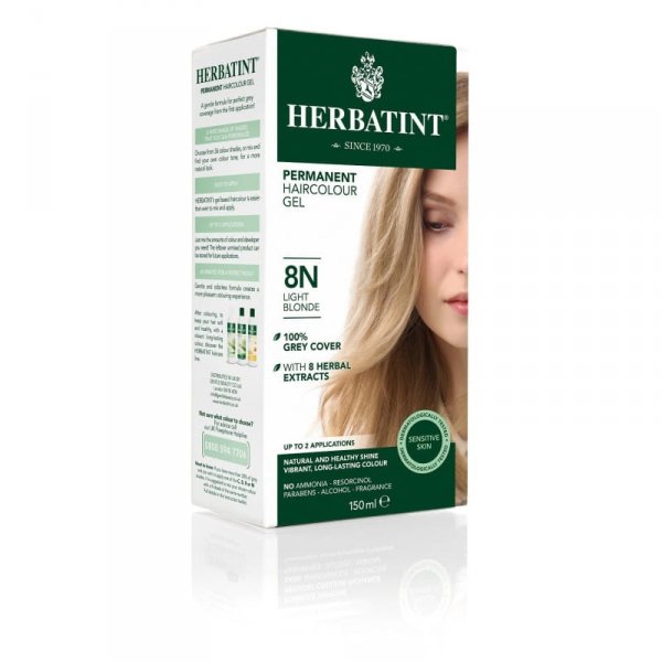 Farba do włosów Herbatint, JASNY BLOND, seria naturalna, 8N