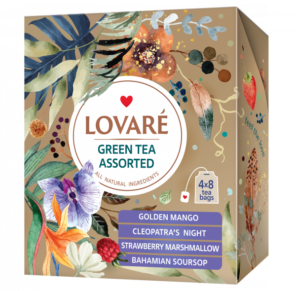 Zestaw herbat zielonych Assorted Green Tea, 4 rodzaje po 8 szt.