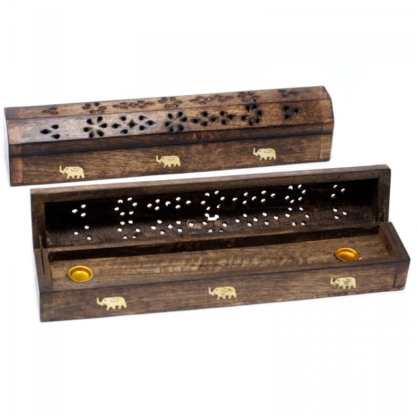 Wooden Incense Smoke Box - Natural Mango Wood