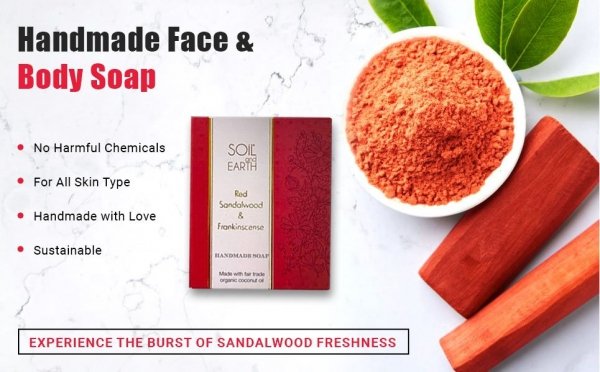 Red Sandalwood - Natural Soap, Soil &amp; Earth, 125g