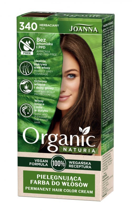 JOANNA Organic Naturia Pielęgnująca farba do włosów nr 340 Herbaciany
