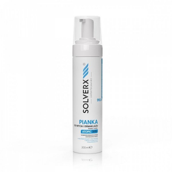 SOLVERX Atopic Skin Pianka do mycia i demakijażu twarzy i oczu 200ml