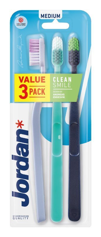 Jordan Szczoteczka do zębów Clean Smile - soft  1op.-3szt - mix kolorów