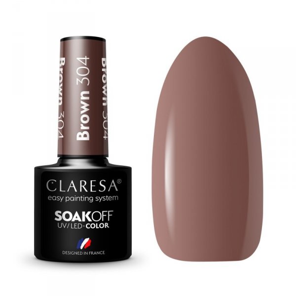 CLARESA Lakier hybrydowy Brown nr 304  5g