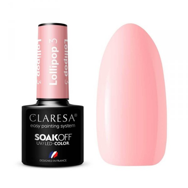 CLARESA Lakier hybrydowy do paznokci LOLLIPOP - 3  5g