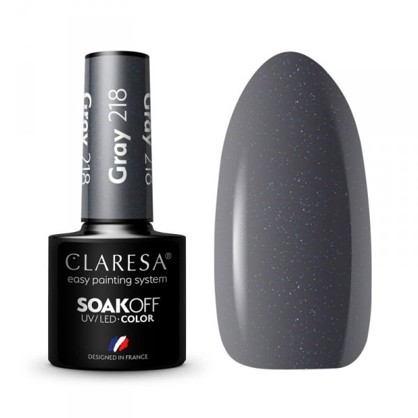 CLARESA Lakier hybrydowy Gray nr 218  5g