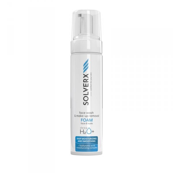 SOLVERX Deep H2O+ Pianka do mycia i demakijażu twarzy głęboko nawilżająca - skóra sucha i odwodniona 200 ml