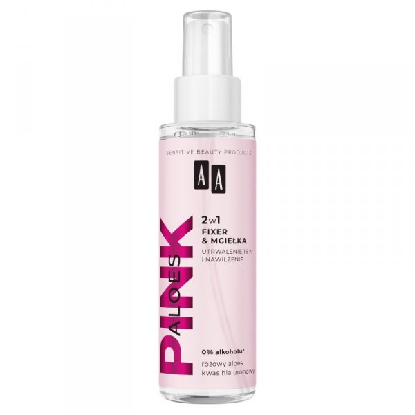 AA Pink Aloes Make-up spray 2w1 utrwalająco-nawilżający 100 ml
